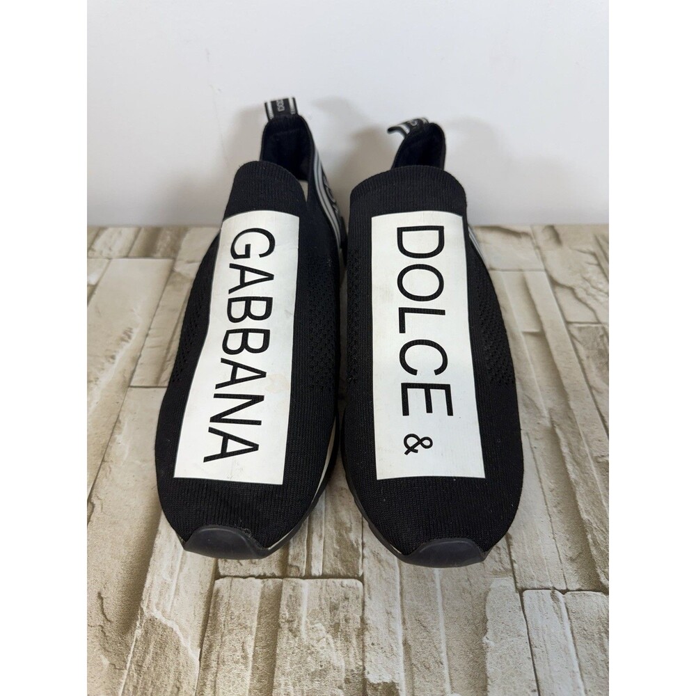 DOLCE & GABBANA Shoes Black White Slip On Sorrento Sneakers Sz 10